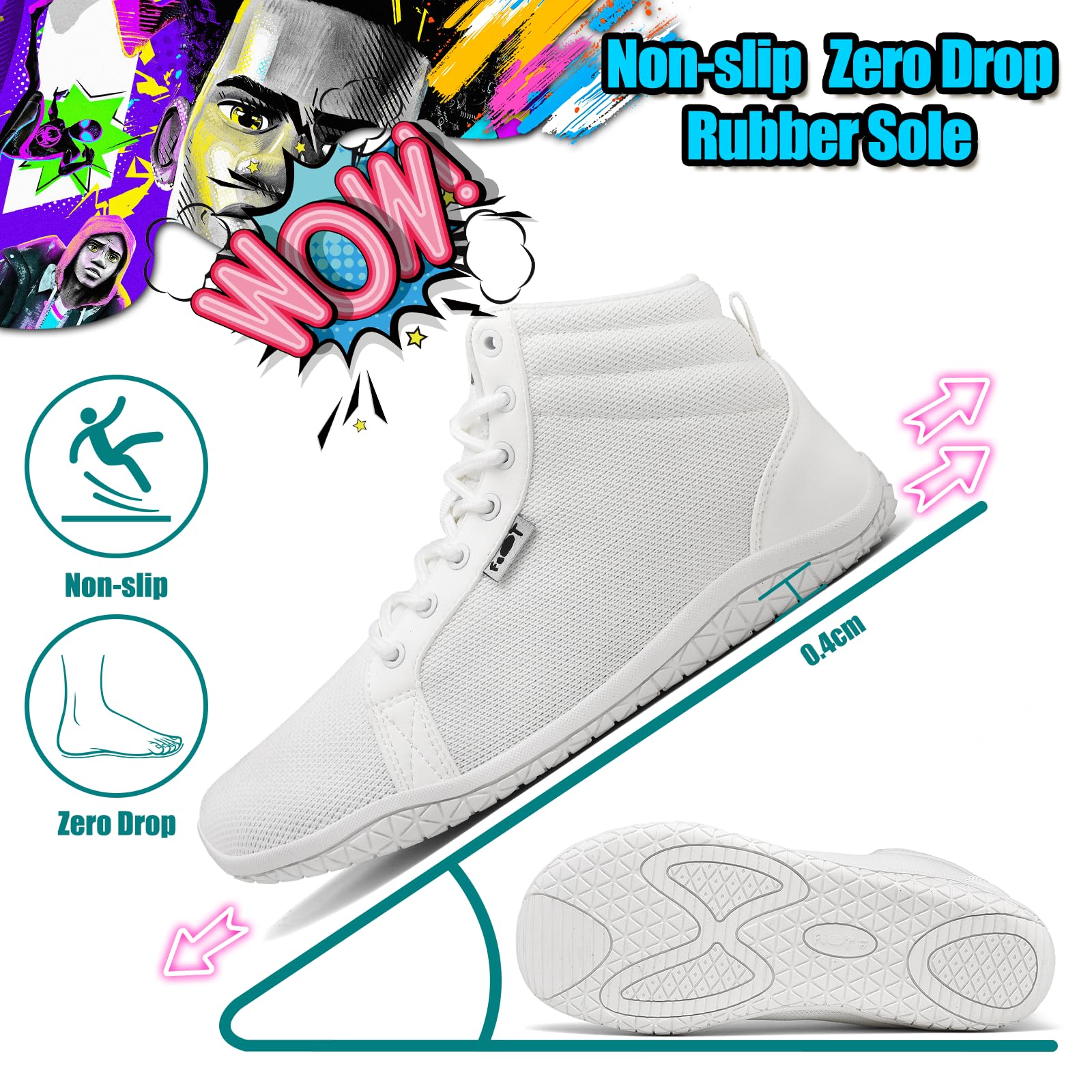 Wizshoe Hombres Mujer Zapatillas Zapatos Barefoot Trail Minimalistas Altos Running Parkour Senderismo Unisex Adulto Transpirables Descalzos Antideslizantes