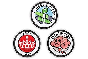 Adulting Merit Badge Embroidered Iron-On Patches 6-Pack