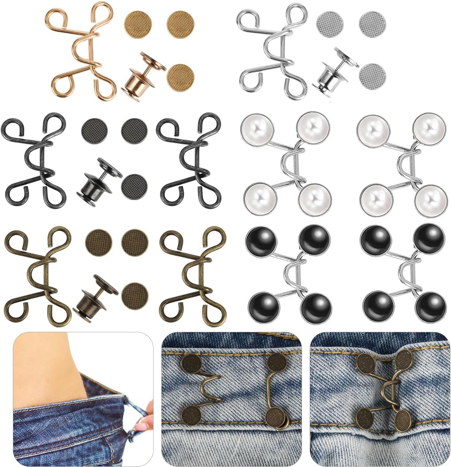 8 Paar Hosen-Enger-Macher Clips - Ohne Nähen Sofort Anpassbar