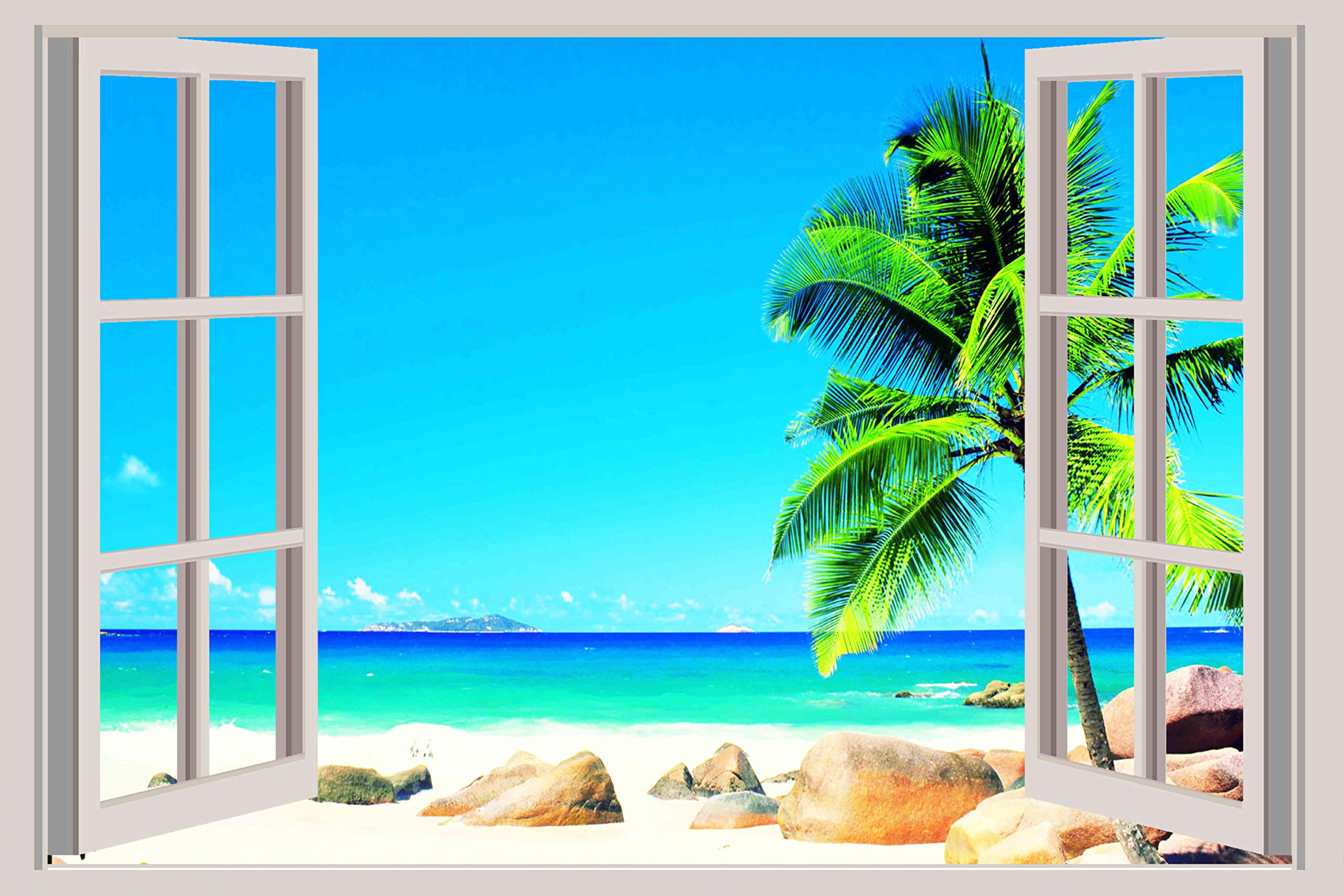 Beibehang BXZ1406 ANSE Source Dargent Nature HD 3D Window Wall Sticker (91cm x 60cm)