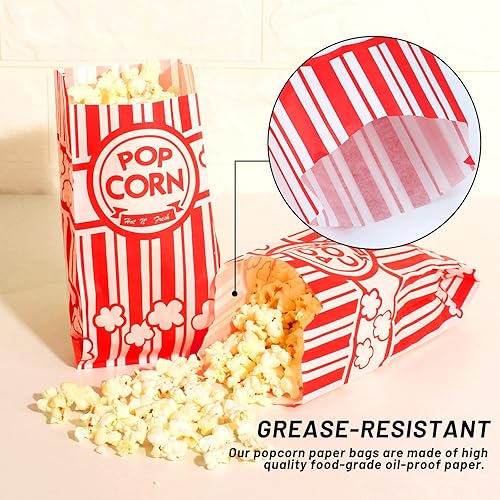 Miniatura 5 de 200 bolsas de palomitas de maíz desechables de 2 onzas, bolsas de palomitas de maíz, accesorios para máquina de palomitas de maíz para noche de