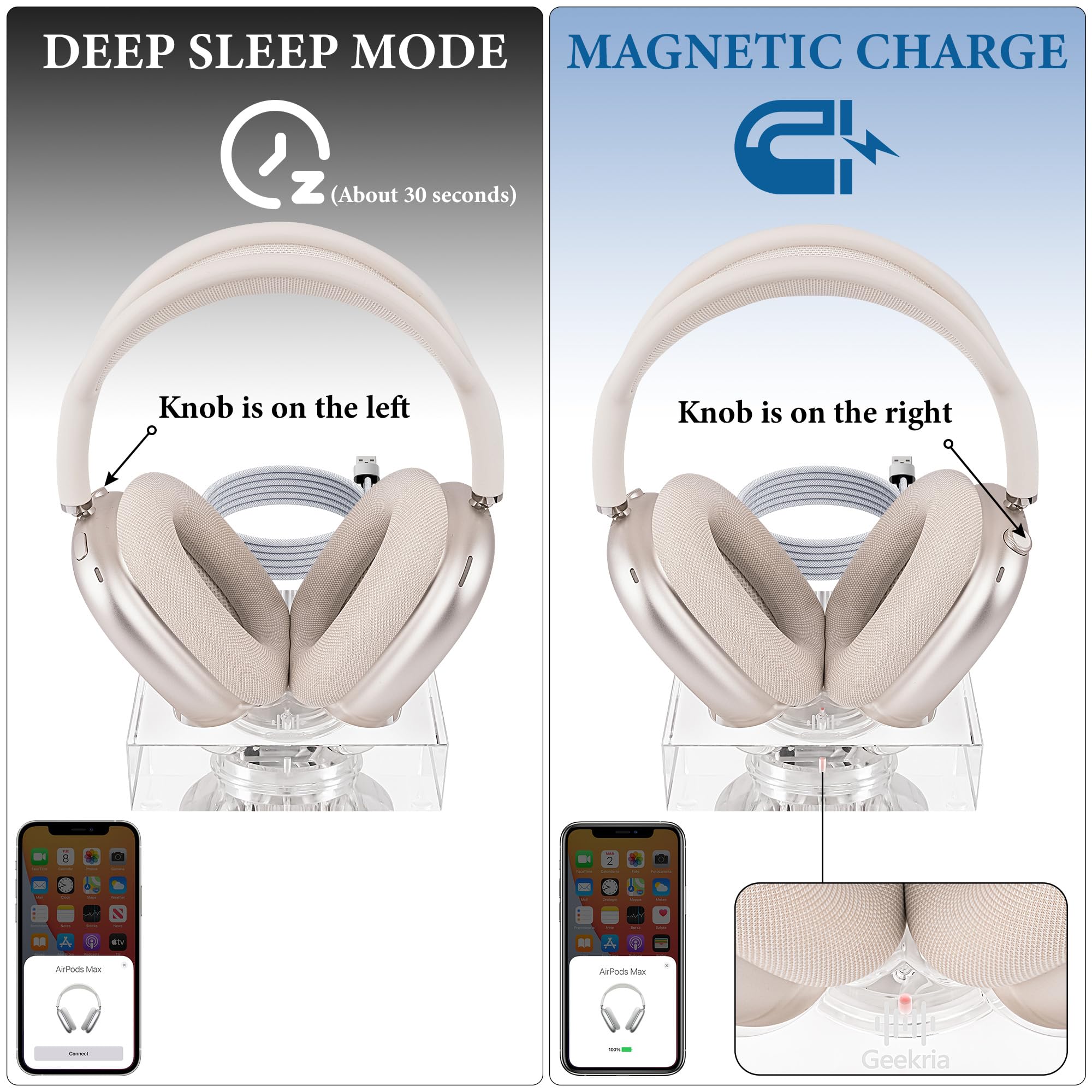 Amazon.co.jp: Geekria ヘッドホン 充電スタンド AirPods Max (USB-C