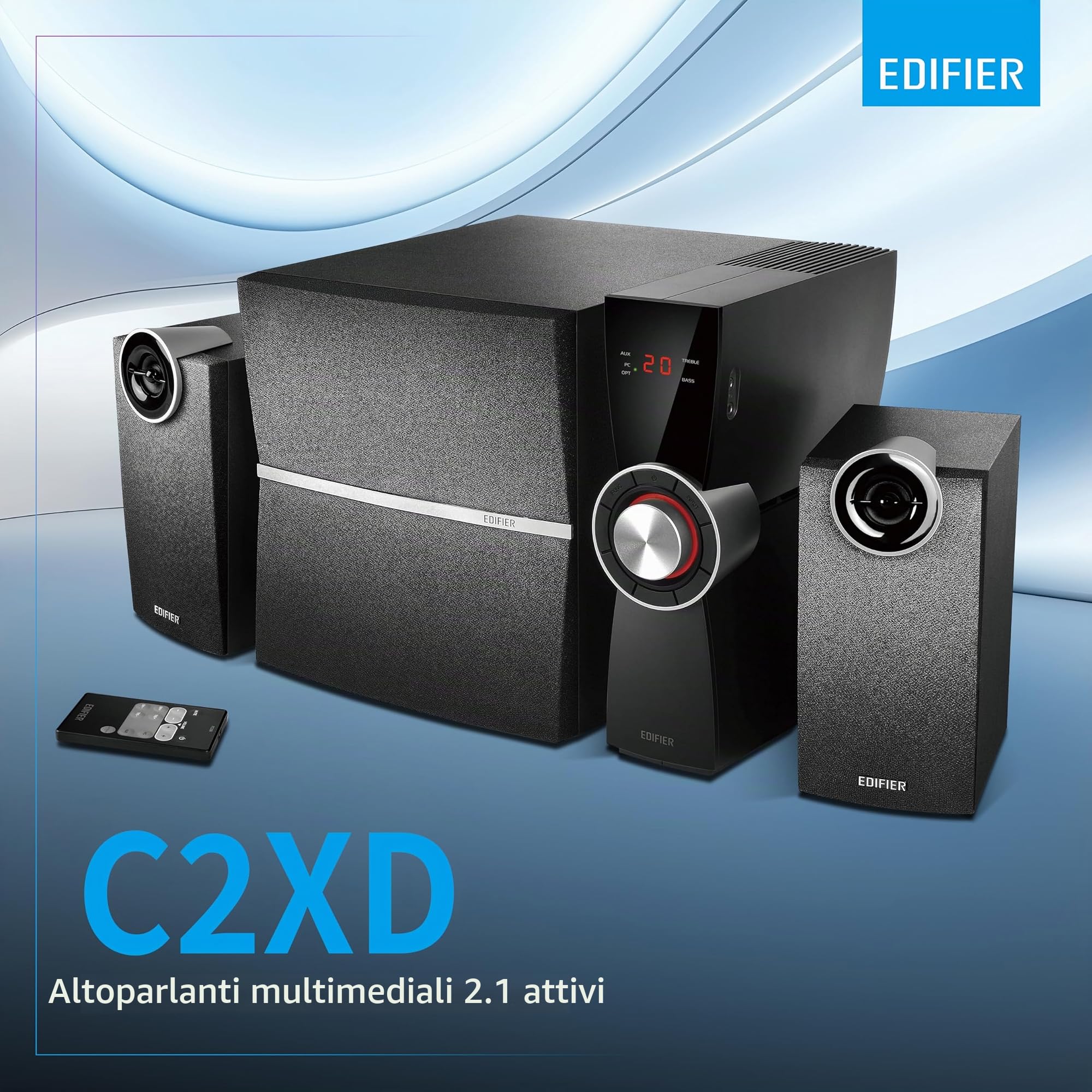 Edifier C2XD - Sistema di altoparlanti 2.1 nero 53W