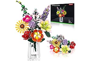 Flowers Bouquet Building Toy Set - Mother's Day Gift for Women and Adults
