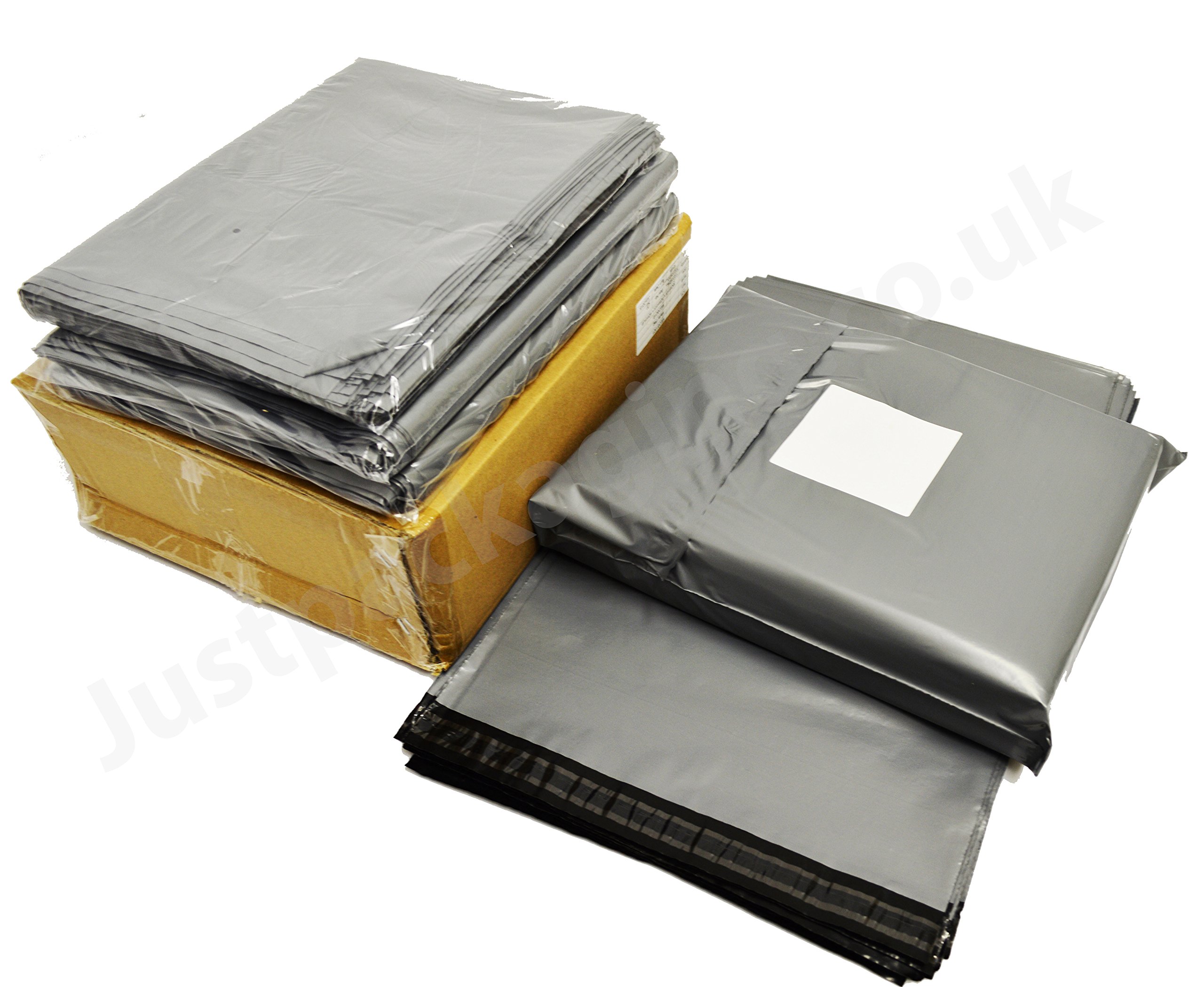 Justpackaging Strong Grey Mailing Postal Bags - 14" x 21", 350mm x 525mm (100)
