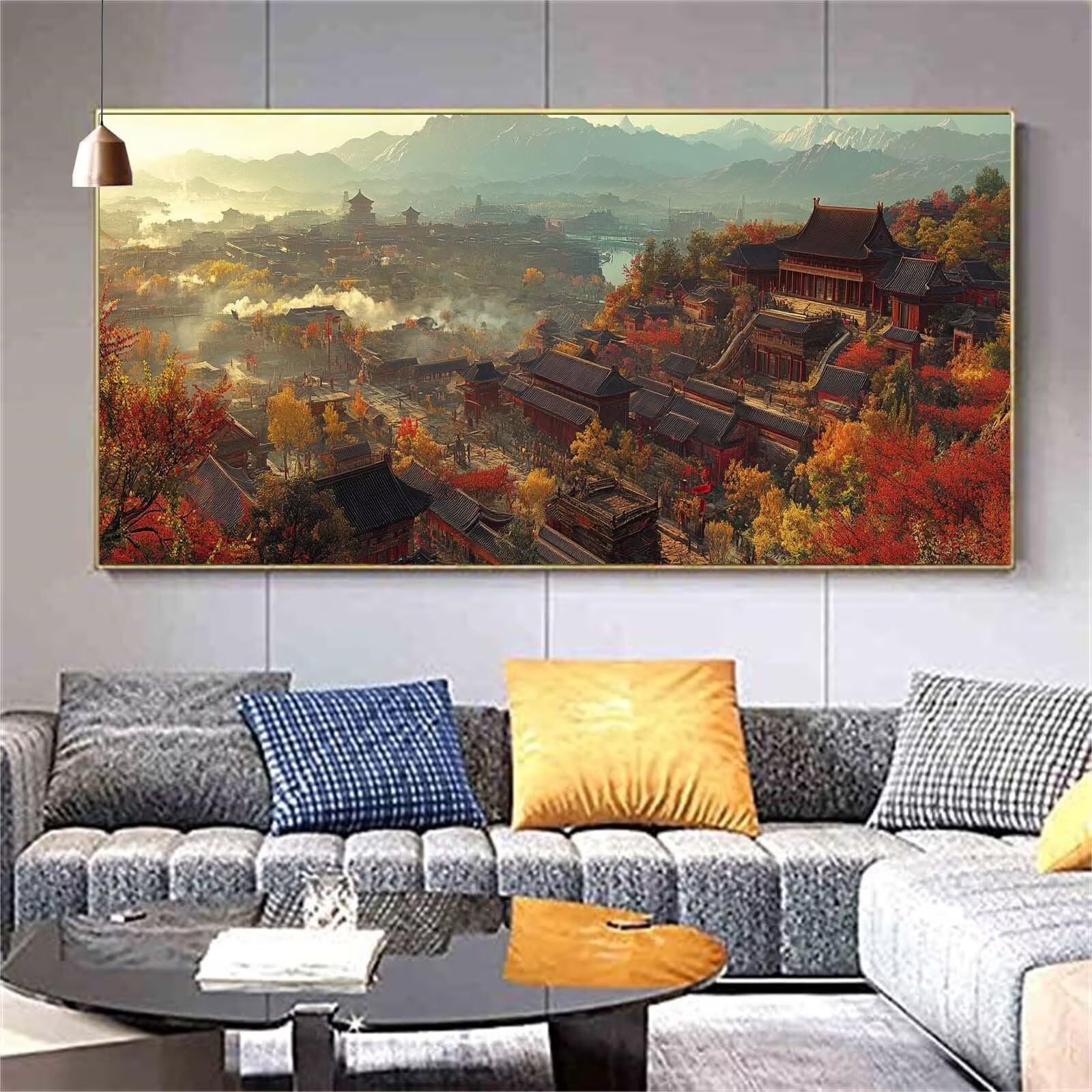 Diamond Painting Paysage Diamond Painting Adulte Chine Diamant Painting Enfant,DIY Peinture Diamant Broderie Kit Complet Diamant Art Tableau Perle Decoration Maison Idee Cadeau Femme 70x200cm Z407