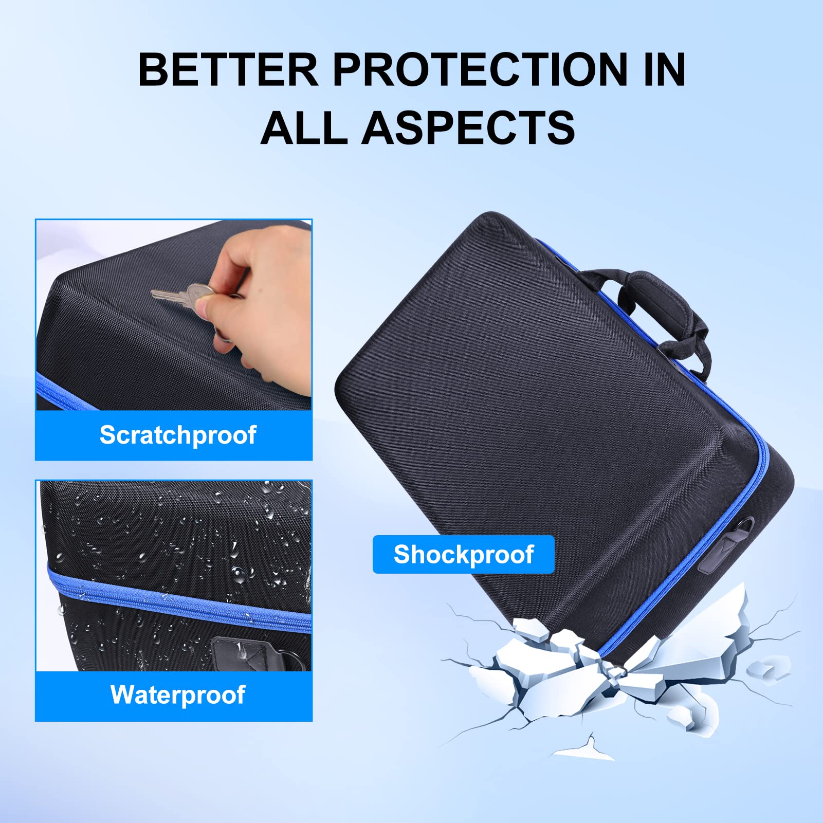 ZORETCO Custodia da trasporto compatibile con PS5 Slim 2023, custodia protettiva da viaggio rigida per Play Station 5 Slim Disc e console Digital Edition, controller, base verticale, disco e cavo