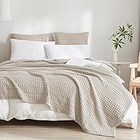 Vista 426 de PHF Fundas de almohada 100% algodón con tejido de gofre de 24 x 24 pulgadas, paquete de 2 fundas cuadradas para decoración elegante del hogar, sin