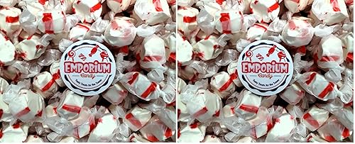 Peppermint Salt Water Taffy -1.5 lbs of Fresh Delicious Individually Wrapped Minty Chewy Taffy (Pack of 2)