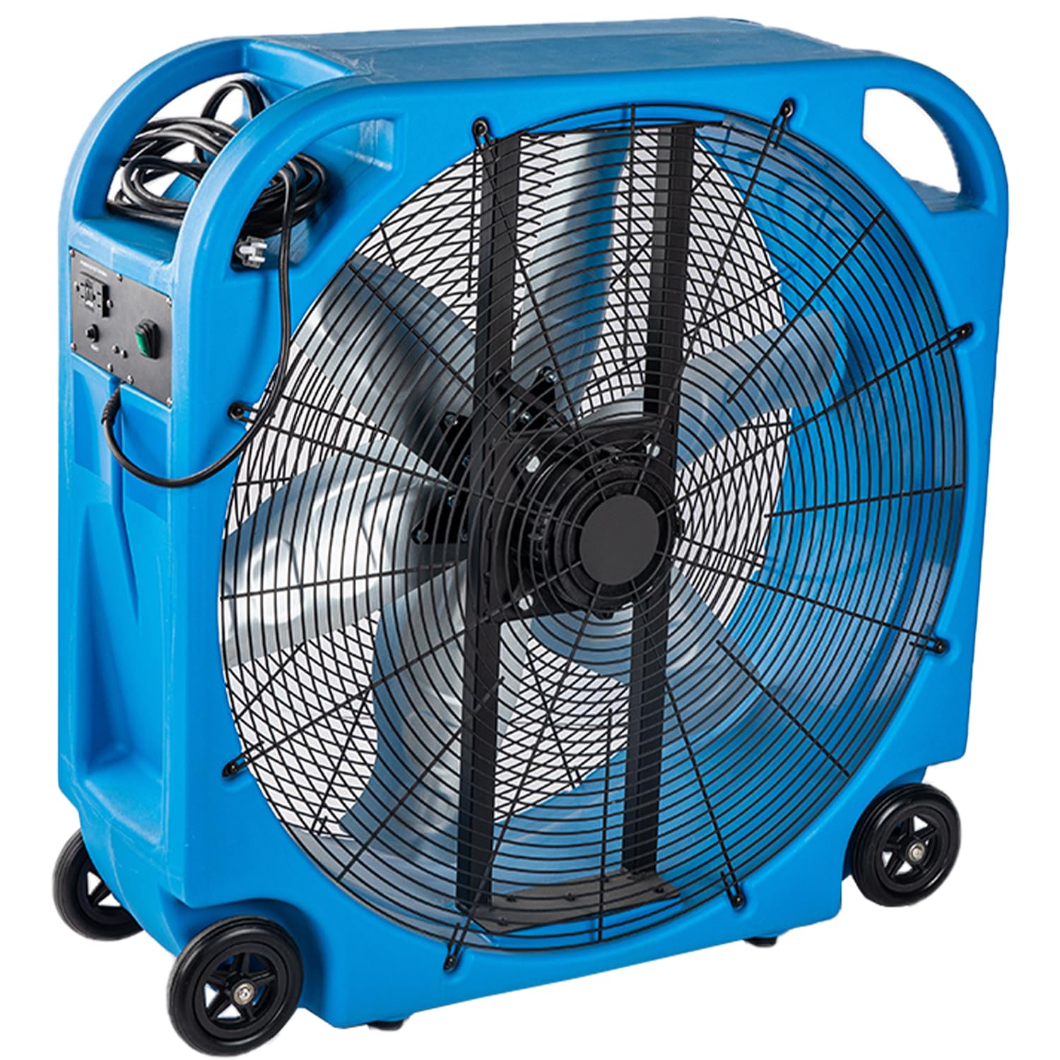 MOUNTO 12000 CFM 36inch Innovation 2-Speed Direct Drive Heavy Duty Fan with Powerful 1 HP Motor, Turbo Blade & Low Noise Drum Fan for Warehouse, Garage, Gym or Industrial Commercial Use (Blue)