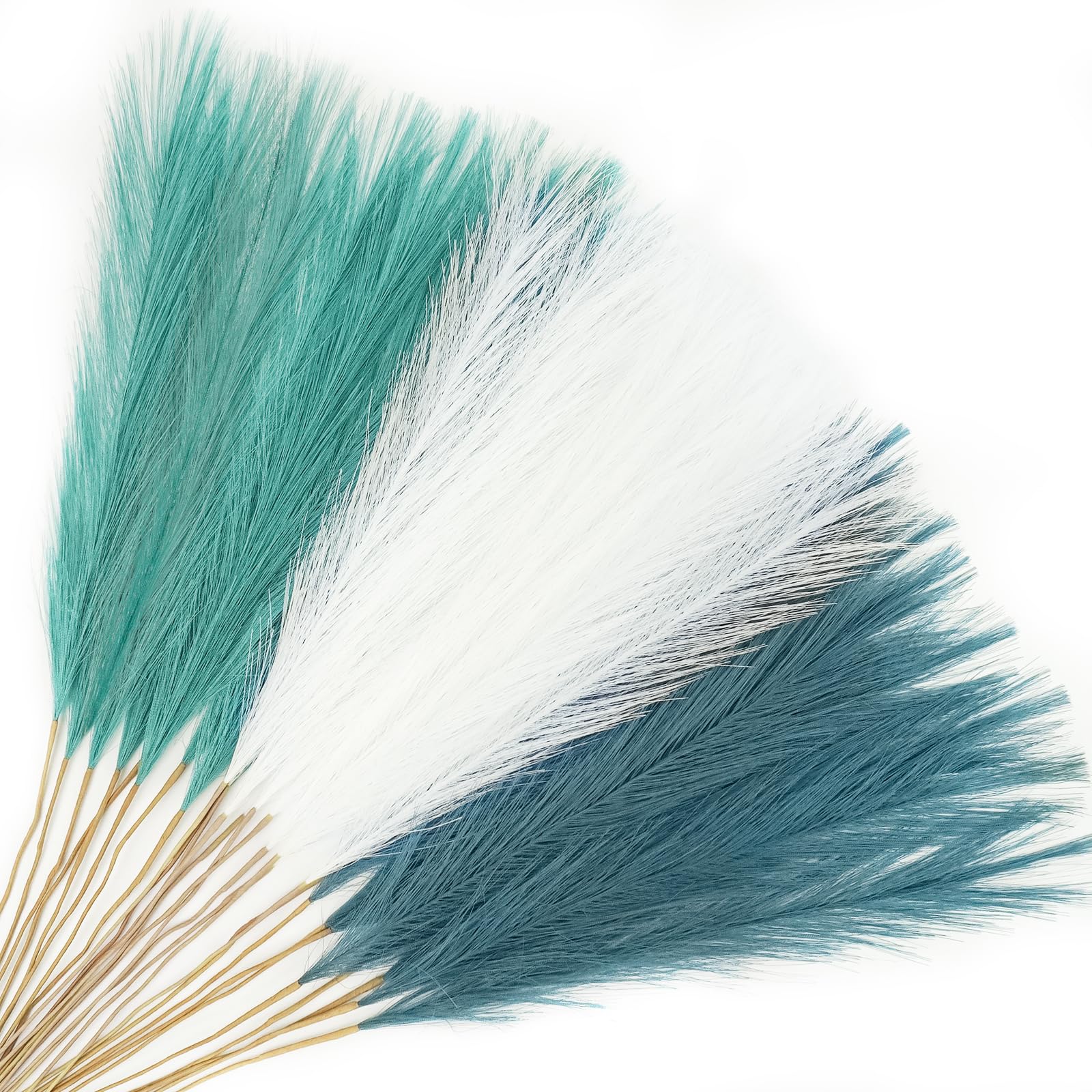 Agusbagli 30pcs Blue Faux Pampas Grass