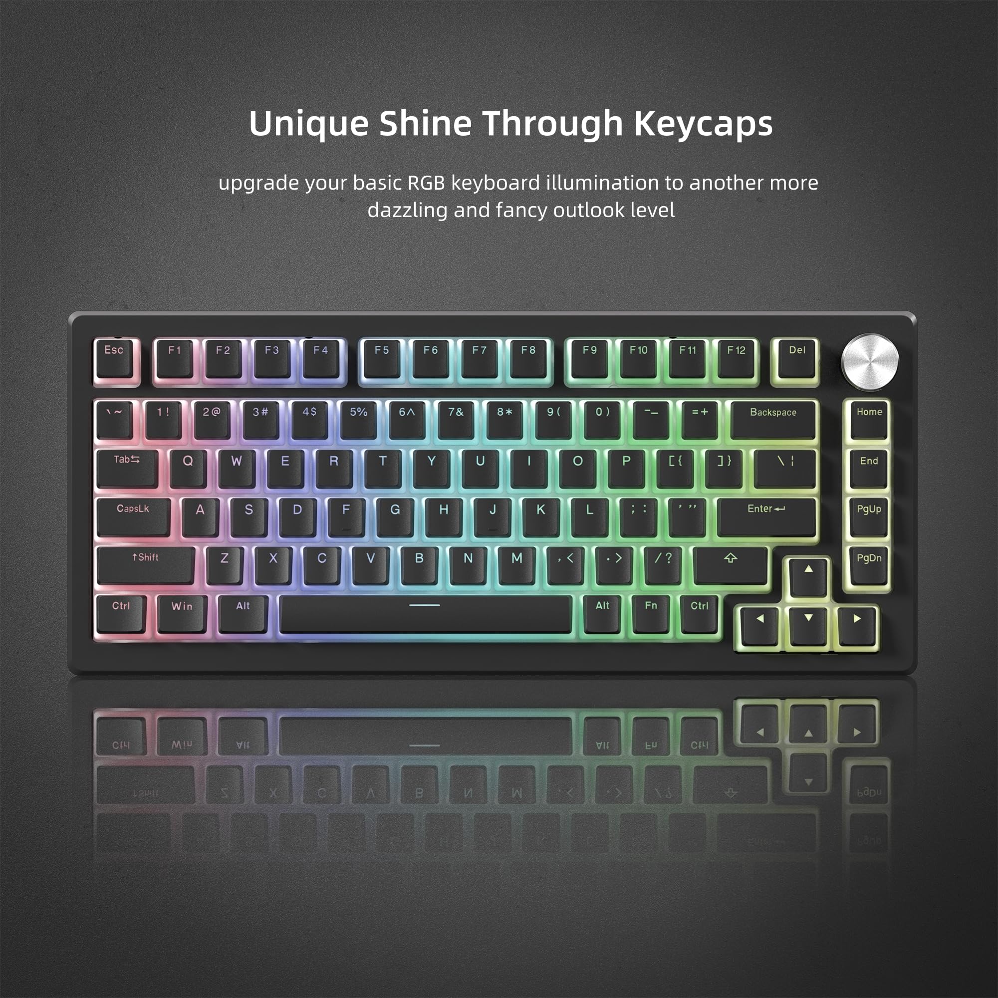 Pudding Keycaps PBT 100% Klawiatura 130 klawiszy, Shine Through Keycaps, profil OEM dla klawiatur 100%, 75%, 65%, 60% MX-stem Switches, czarny (ISO DE nieobsługiwane)