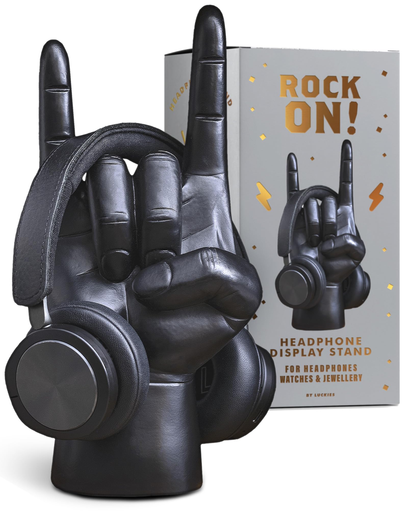 Amazon.co.jp: Luckies ヘッドホンスタンド ブラック ロックオン