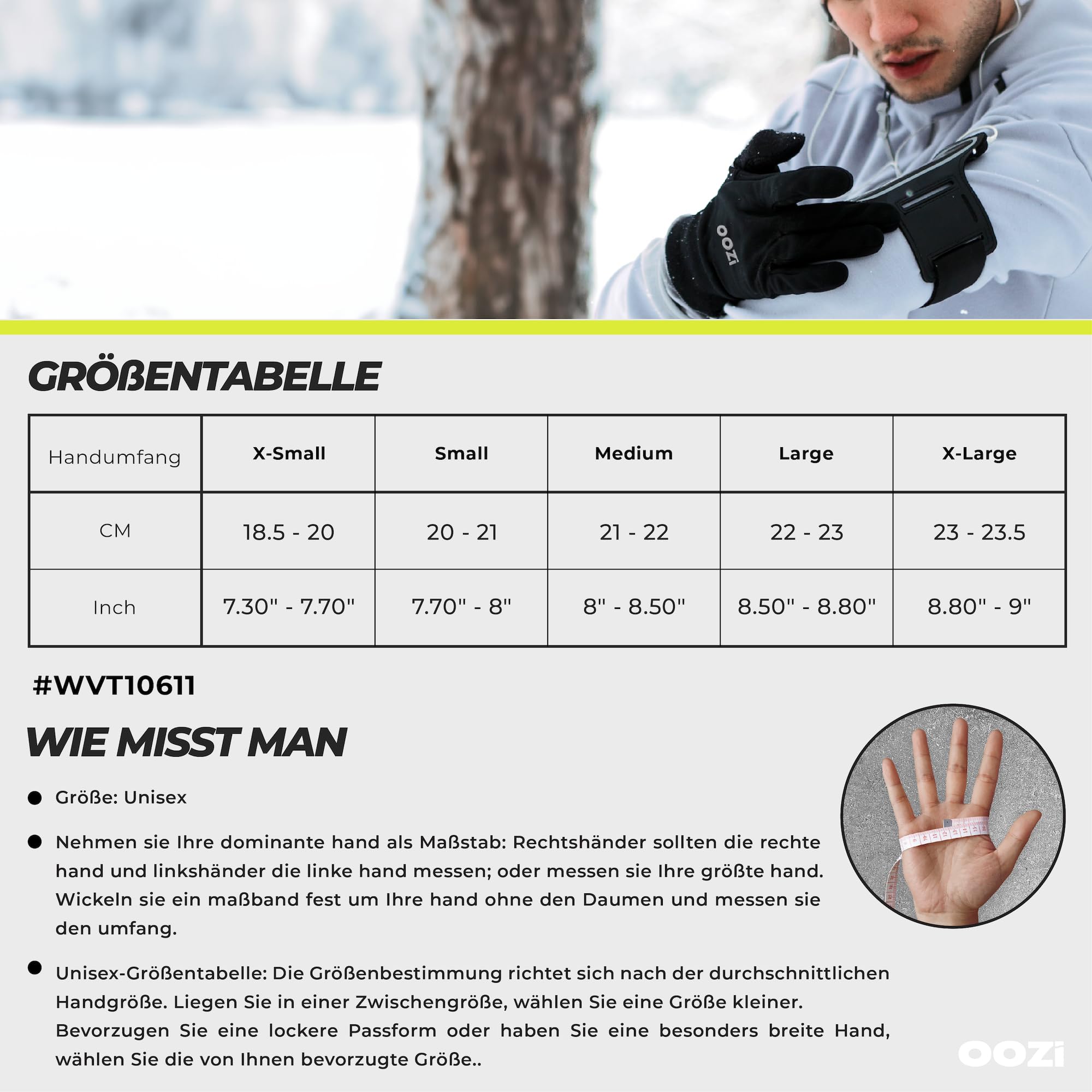 OOZi Guantes de invierno para hombre y mujer, guantes térmicos para pantalla táctil, resistentes al viento, forro de peso medio para correr, ciclismo, conducción, senderismo