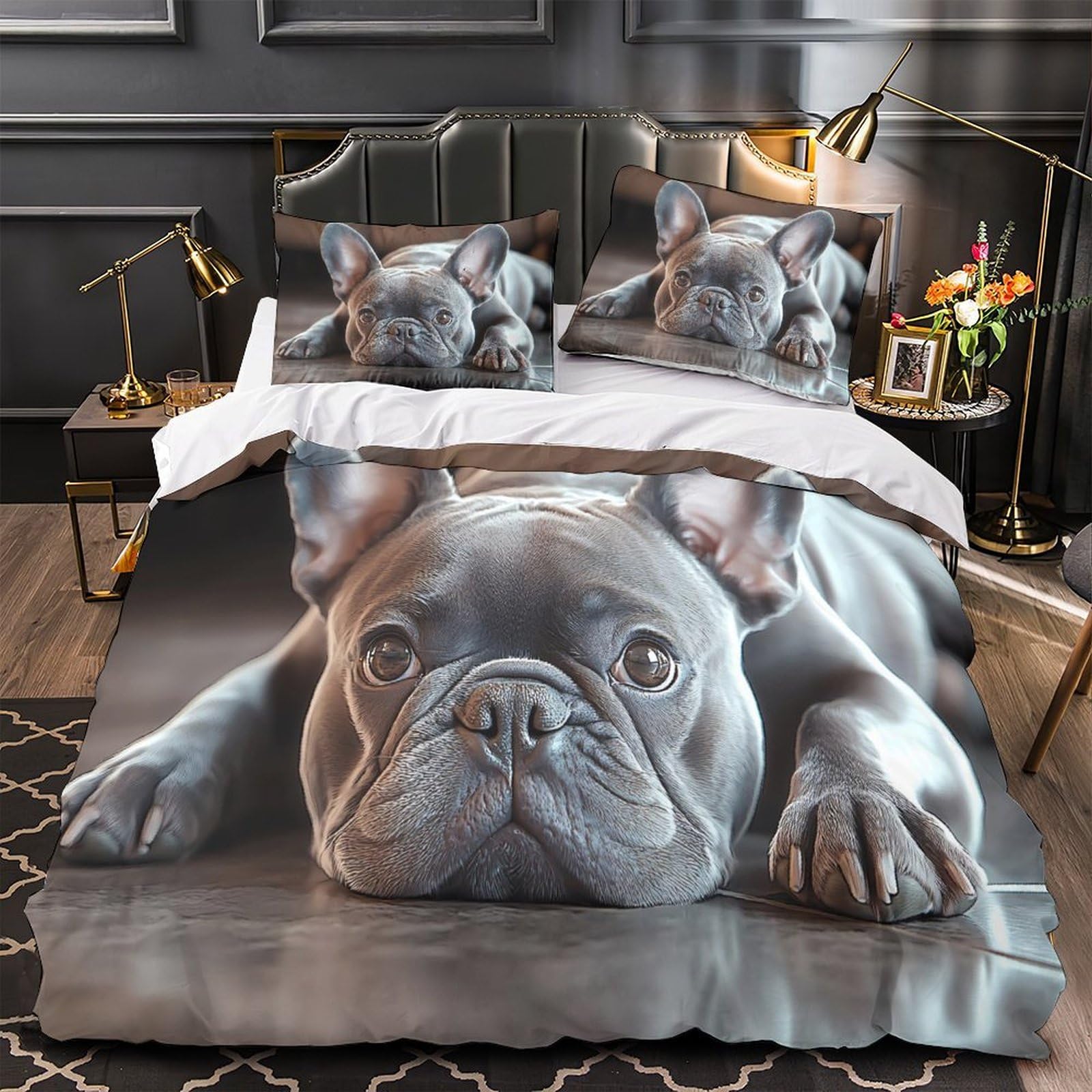 Lit bouledogue français imprimé 3D pour chambre d'ado moderne et cosy
