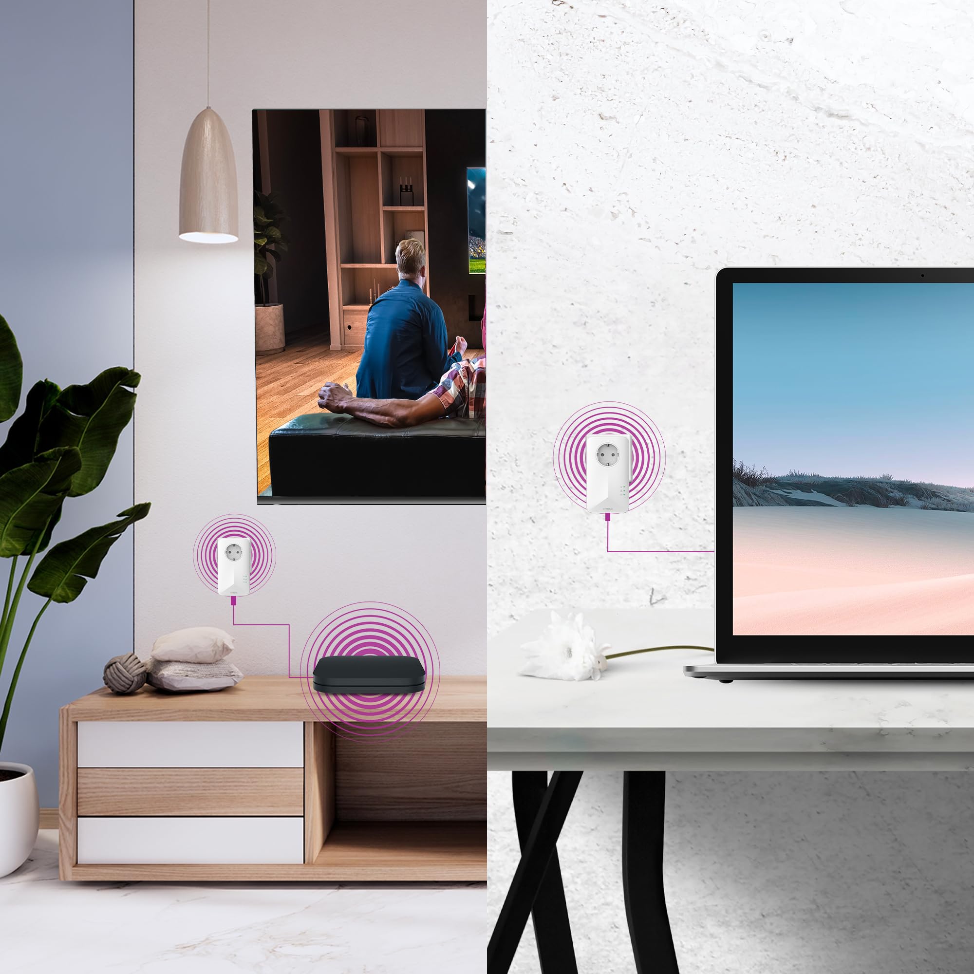 Strong CPL 1000 Mbps | Lot de 2 | Prise filtrée | Port Gigabit Ethernet | Compatible avec Box Internet | Idéal pour Multi TV | HD Streaming | Prêt à l'emploi | Garantie 4 Ans