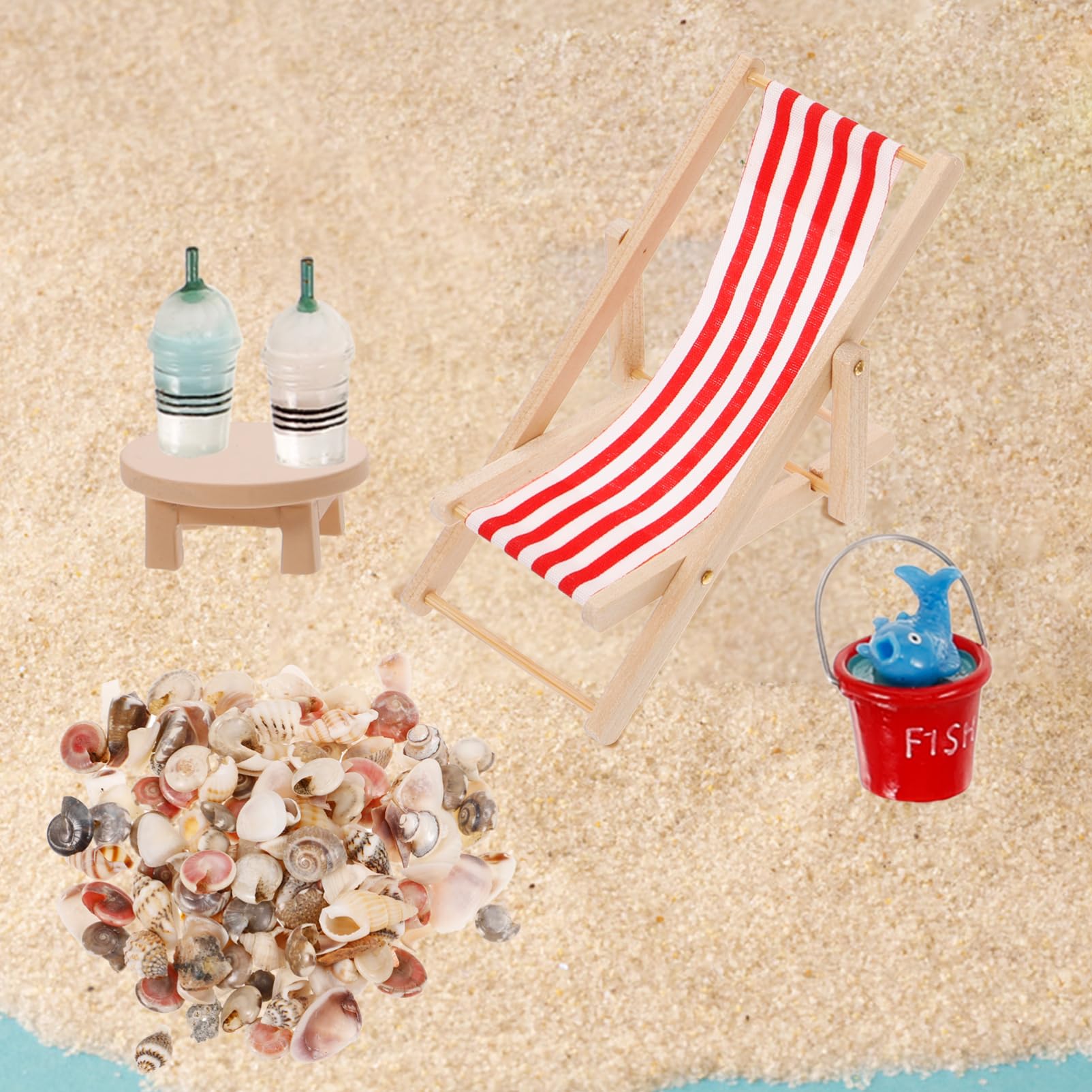 Yardwe 1 Juego Miniatura de Playa de Verano Kit de Decoración para Casa de Muñecas Accesorios de Playa para Miniatura y Proyectos DIY