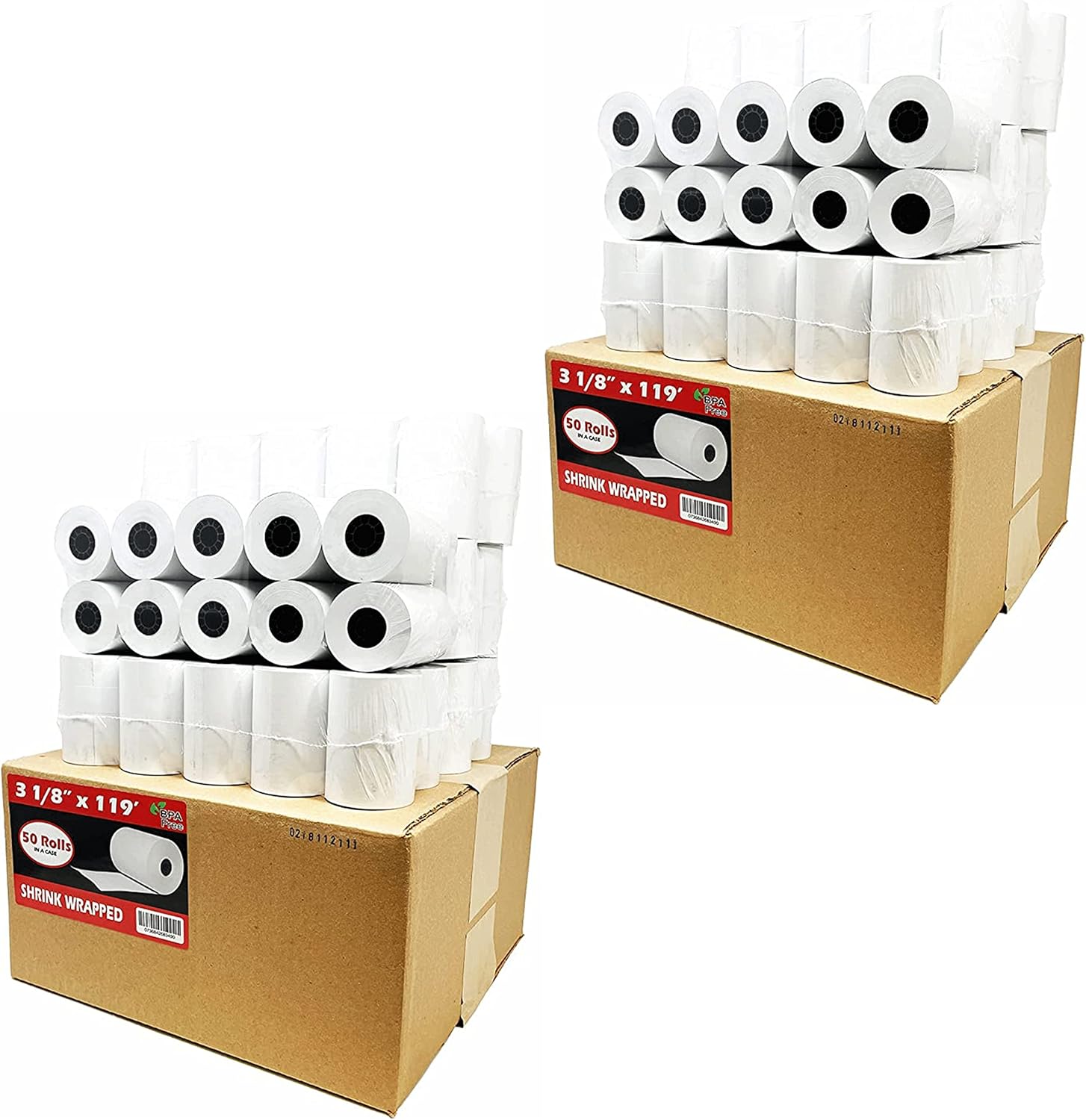 3 1/8 x 119 thermal paper roll (2 Cases - 100 Rolls) First Data FD100 200 300 CT-S810 BPA Free Thermal Paper Rolls BuyRegisterRolls.