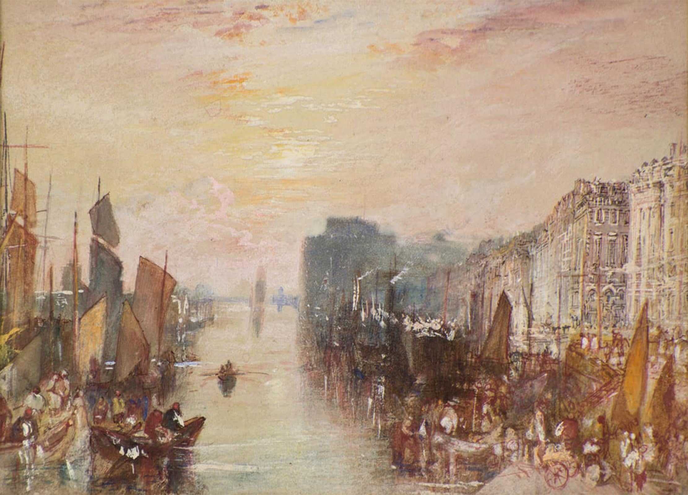 POSTERIIk Vintage Classic Picture Landscape Artwork River Scene Le Havre by Mallord William Turner Portrait Canvas Painting for Office Home Decor 60x90cm