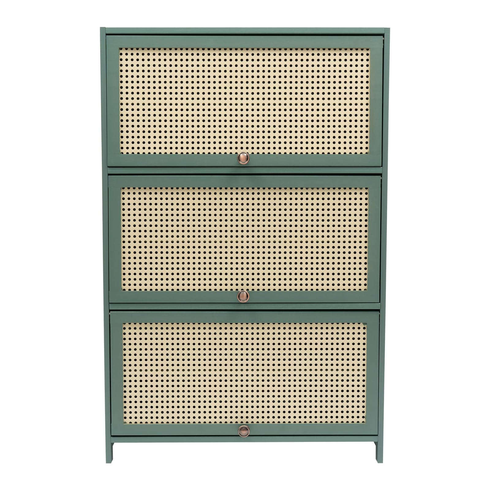 AngelcityCC Bamboo Shoe Storage Cabinet with Flip Door, 7 Tier Freestanding Shoe Rack Shelf for 36-40 Pairs, Entryway Shoe Cabinet for Hallway Living