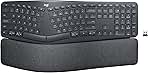 Logitech ERGO K860 Wireless Ergonomic Keyboard - Split Keyboard, Wrist Rest, Natural Typing, Stain-Resistant Fabric, Bluetooth and USB Connectivity, Compatible with Windows/Mac, Black