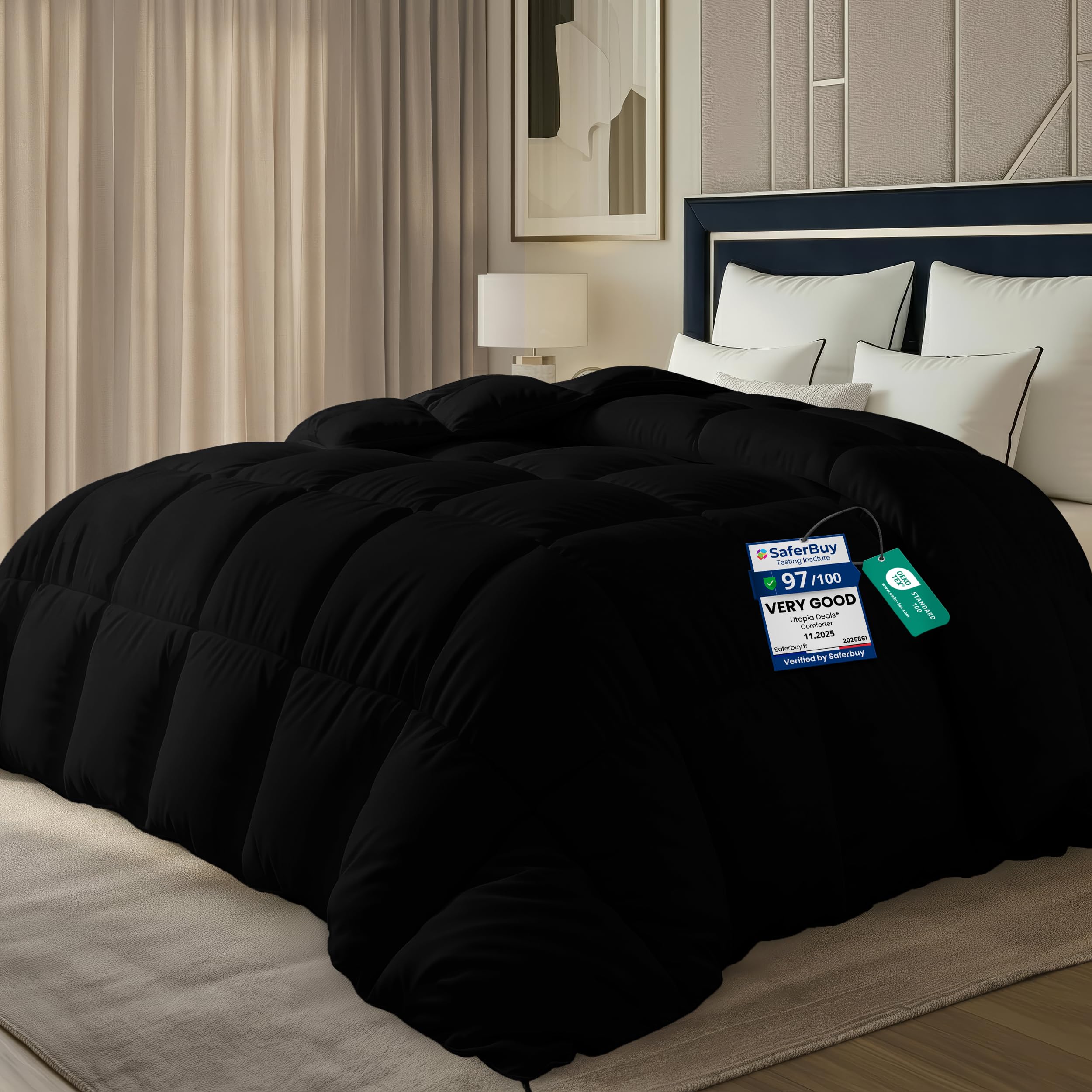 Utopia Bedding Duvet Double,10.5 Tog coverless Duvet with Corner Tabs, Box Stitched Quilt (Double, White) — view 20