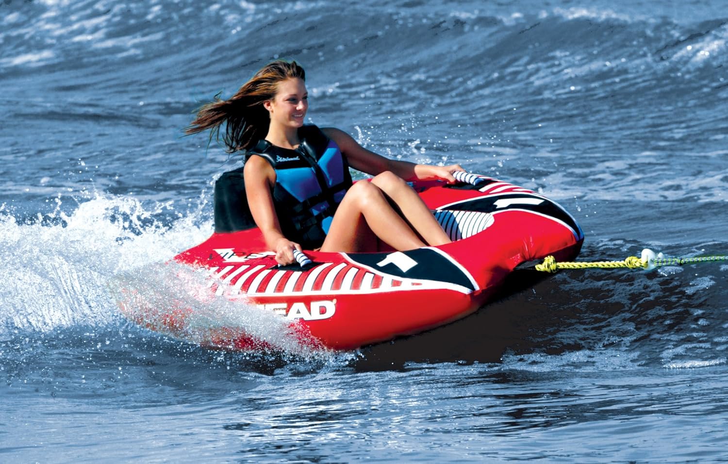 Airhead Viper Towable 1-3 Rider Models, Tube for Boating and Water Sports, Heavy Duty Full Nylon Cover