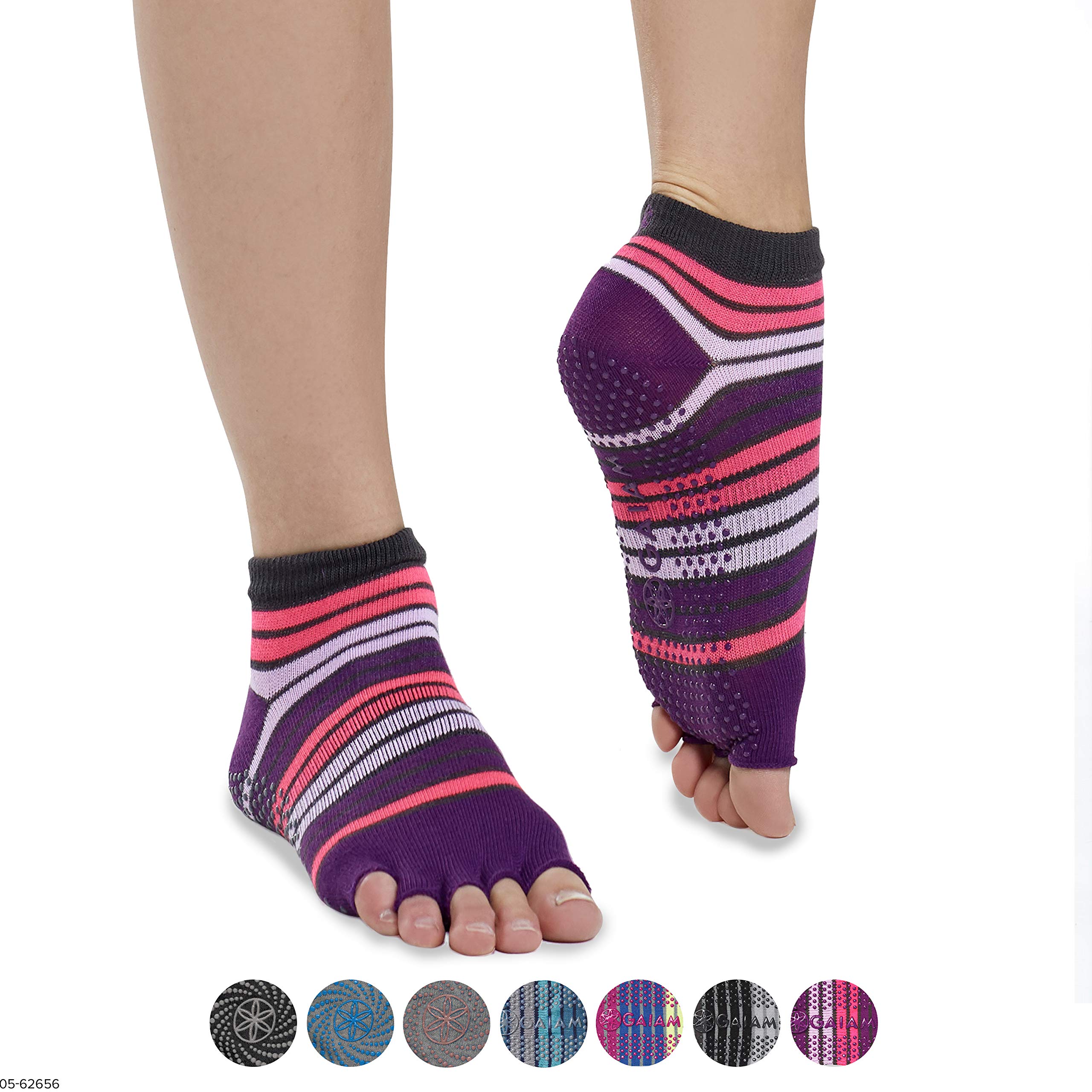 Gaiam Grippy Toeless Yoga Socks
