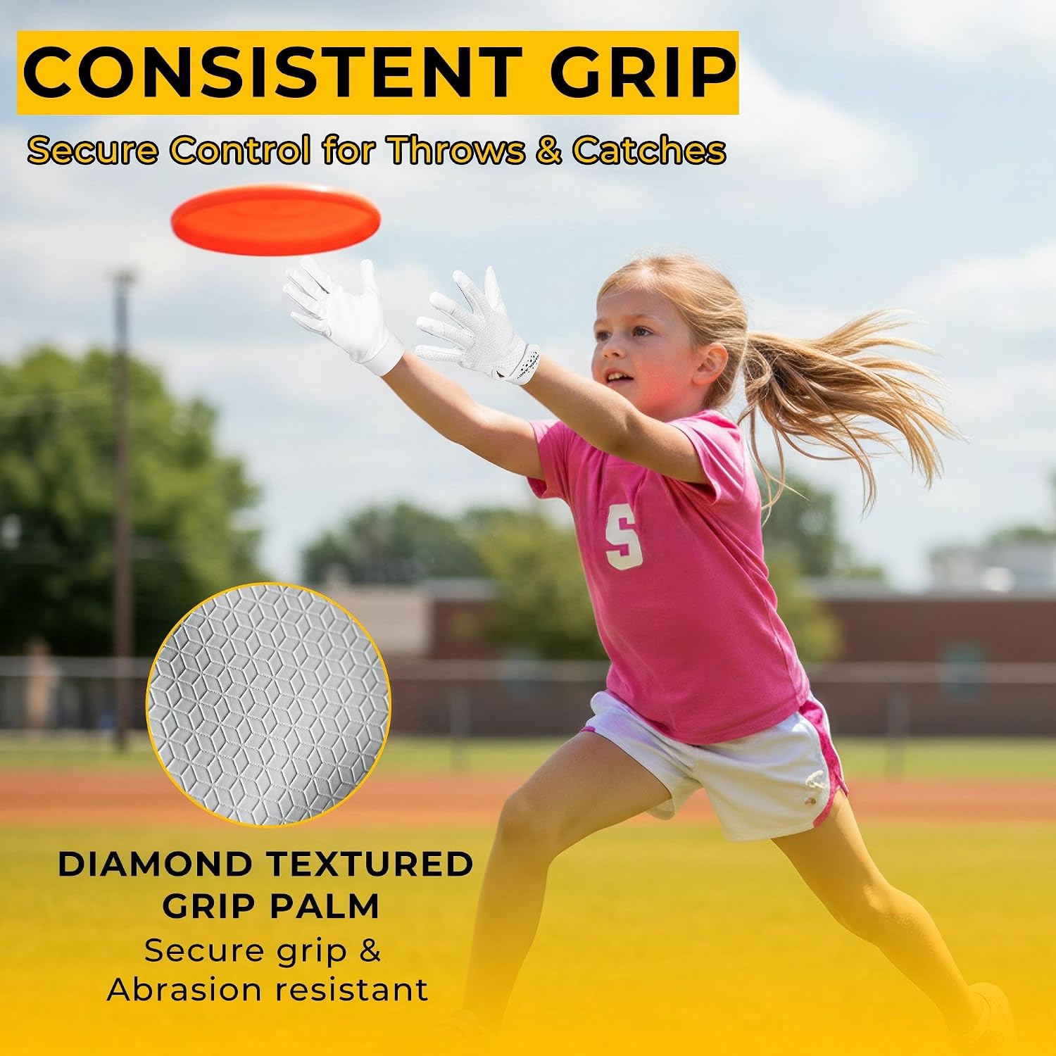 HANDLANDY Youth Ultimate Frisbee Gloves, Flying Disc Gloves for Kids
