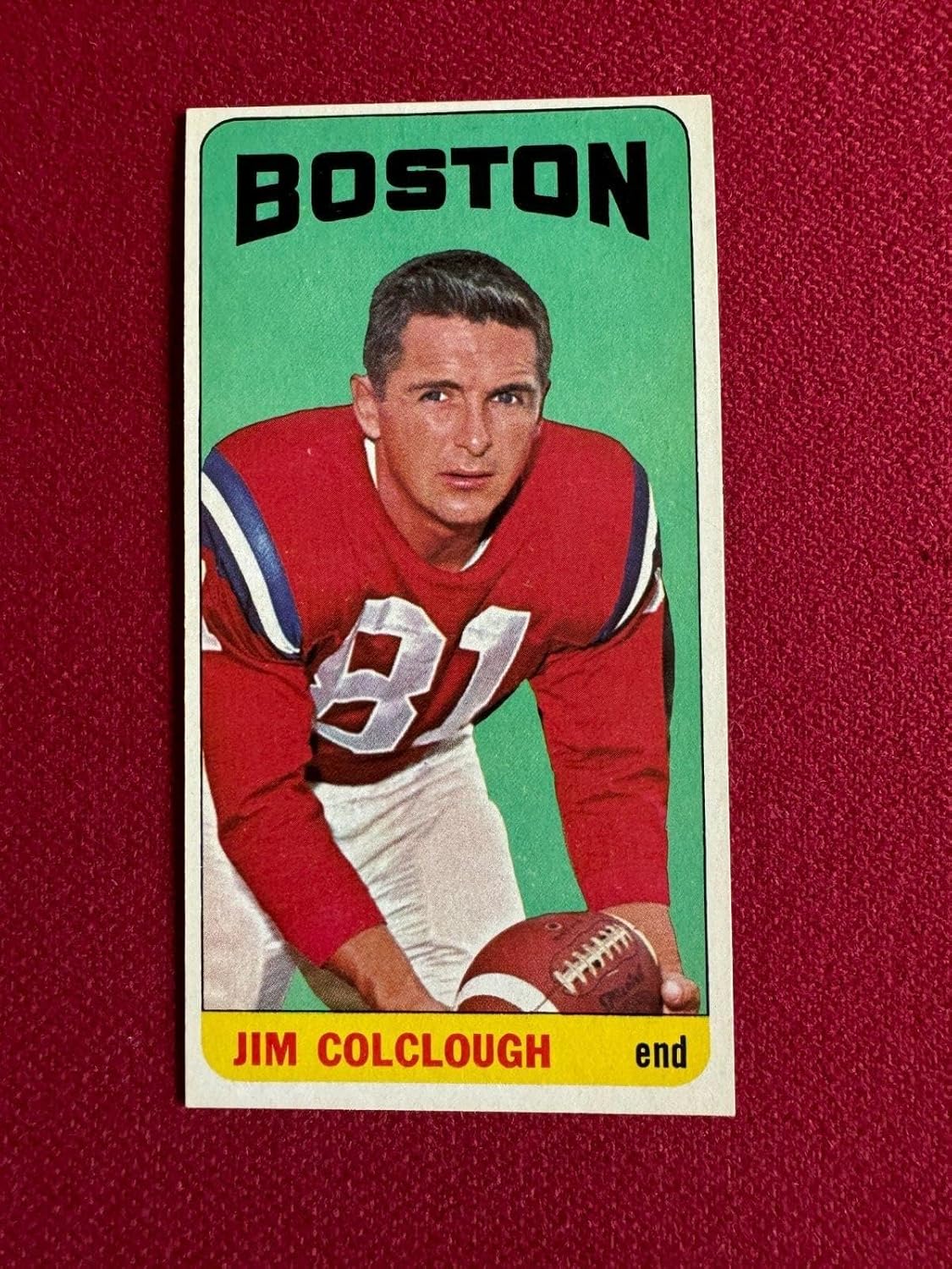 1965, Jim Colclough, Topps "Tall Boy" (Card #6) Scarce/Vintage (Patriots) - Unsigned Football Cards