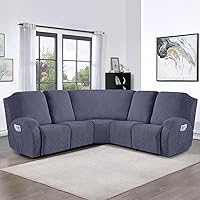 Vista 6 de Ruaozz Funda para silla reclinable sin brazos para sofá reclinable seccional en forma de L, funda elástica para asiento reclinable, funda de asiento