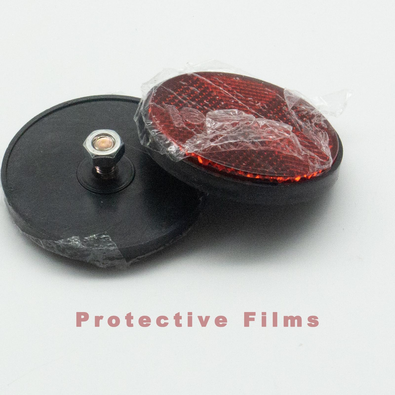Uxcell 2.2" Round Reflective Reflectors For Motorcycles & ATVs - Orange & Black Safety Reflectors (2-Pack, M6 Thread)