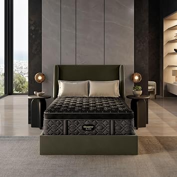 Beautyrest Black Series Four 17.5" Medium Summit Pillow Top King Mattress - Breathable, Cooling, and Supportive - CertiPUR-US Certified, 100-Night Sleep Trial, and
