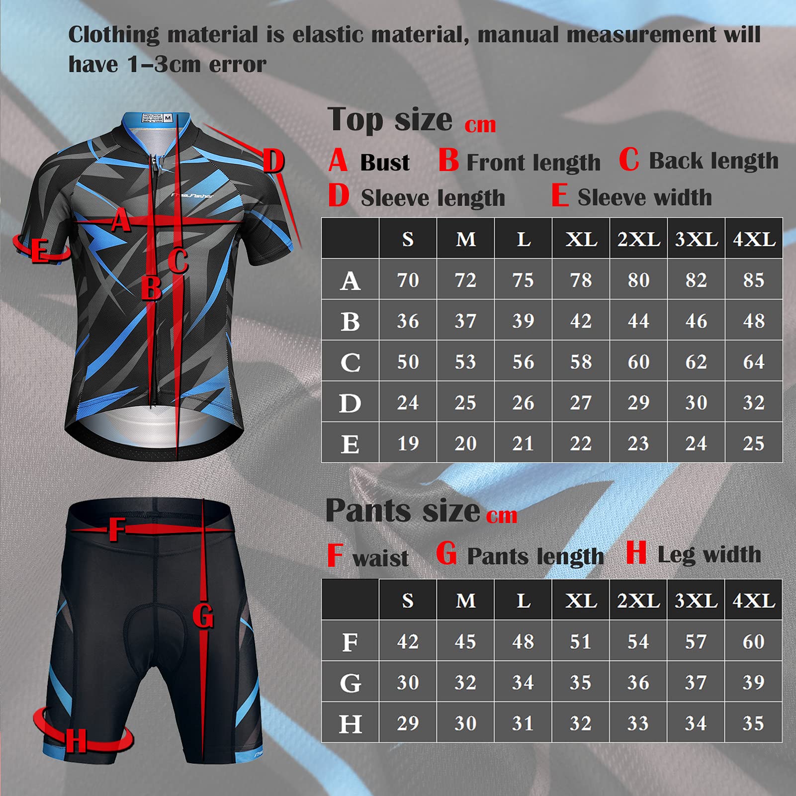 Ciclismo Bambino Abbigliamento con Tasca Posteriore Imbottitura Pantaloncini Bici Elasticizzati Traspiranti Set 2 Pezzi Tuta in Jersey ad Asciugatura Rapida per età 4-16 Anni