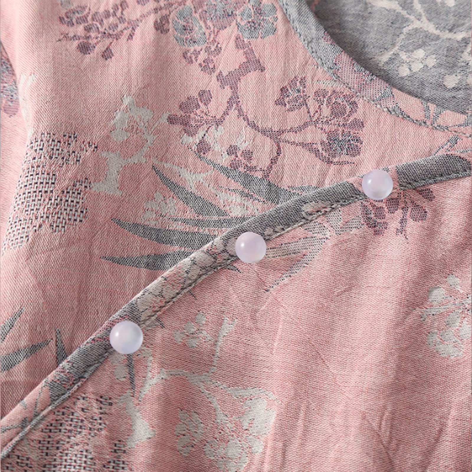Pigiama cinese da donna grigio pigiama pantaloni da donna stile cinese Loungewear a due pezzi fibbia a disco pigiami stampati pigiama jacquard pigiama a maniche lunghe abbigliamento da notte casual