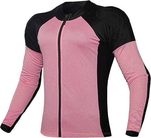 Miniatura 8 de WICKED STOCK Camisa de motocicleta blindada de malla para hombres y mujeres – Camiseta protectora de motocicleta de malla CE nivel 2 para verano