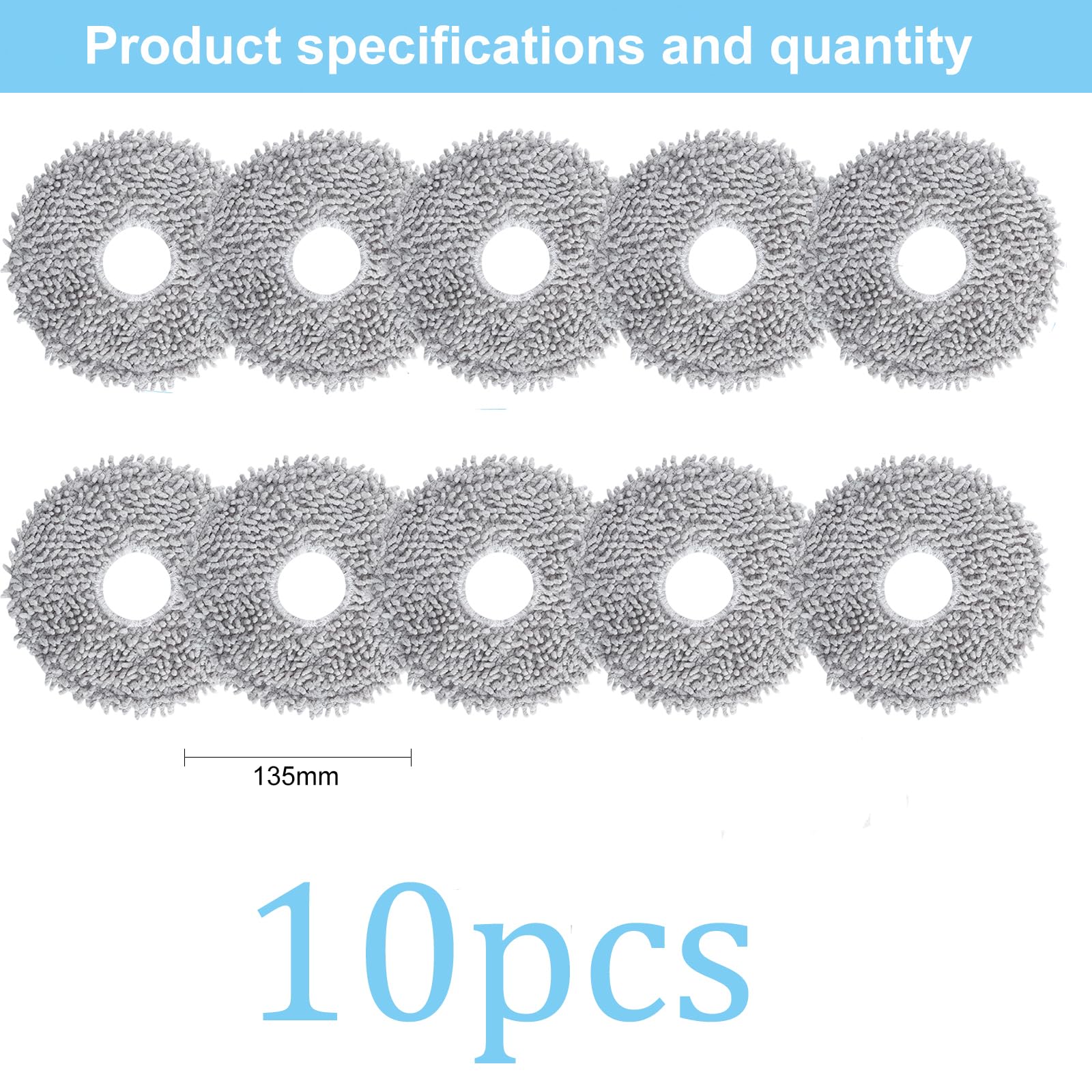 10 sztuk ściereczek do Ecovacs Deebot X2/Omni/X2 Pro/T20 Xiaomi X10+/Dreame L10s ultrać/L20