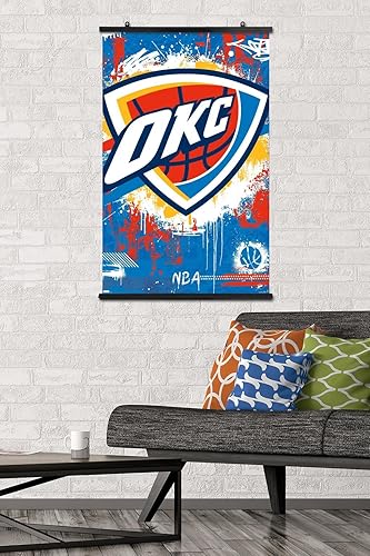 Miniatura 2 de Trends International NBA Oklahoma City Thunder - Póster de pared con logotipo Maximalist 23, 22.37 x 34.00 pulgadas, paquete de póster y clip prémium