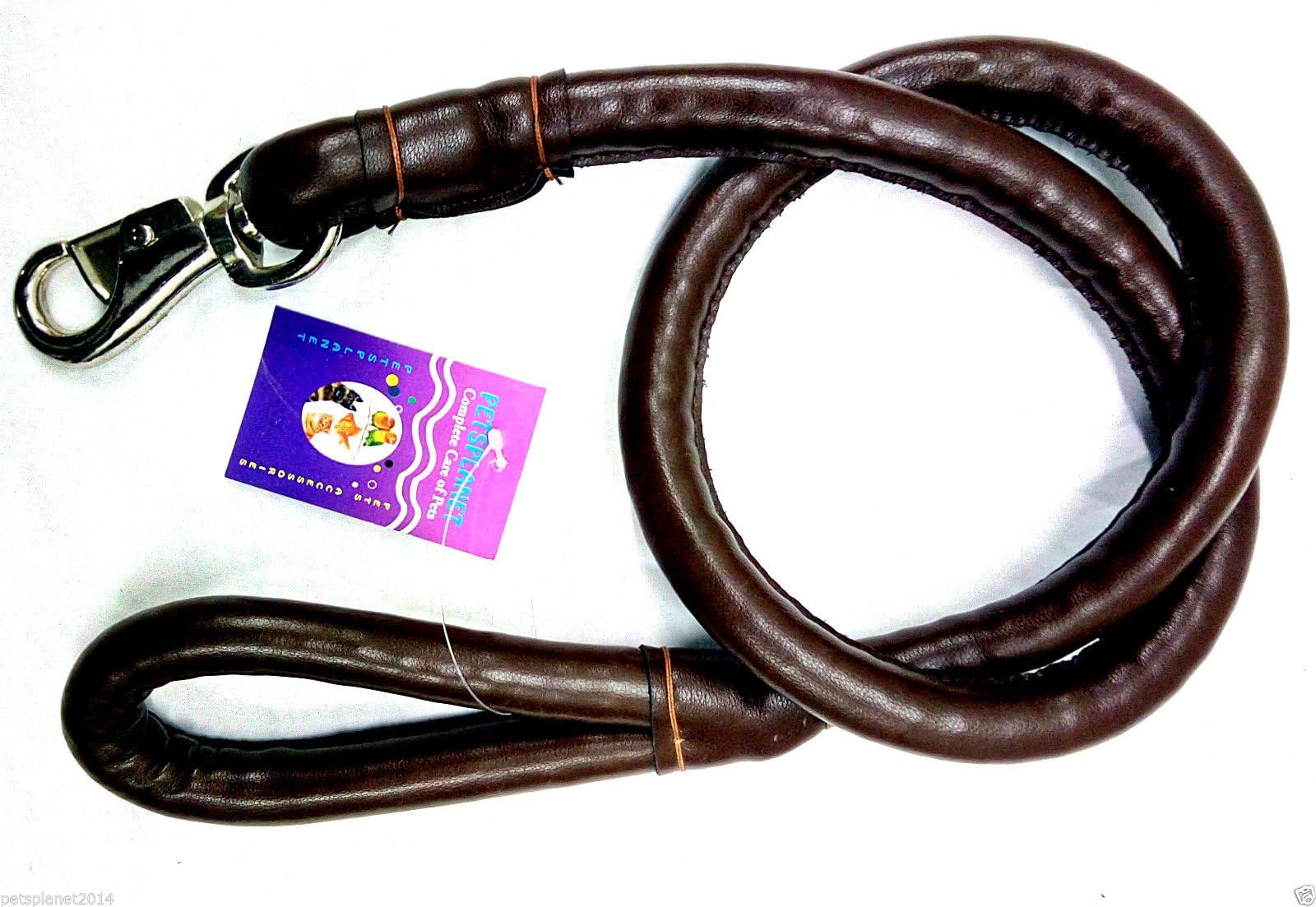 Petsplanet PU Dog Rope Leash- Brown - Large & Giant Breed Dogs