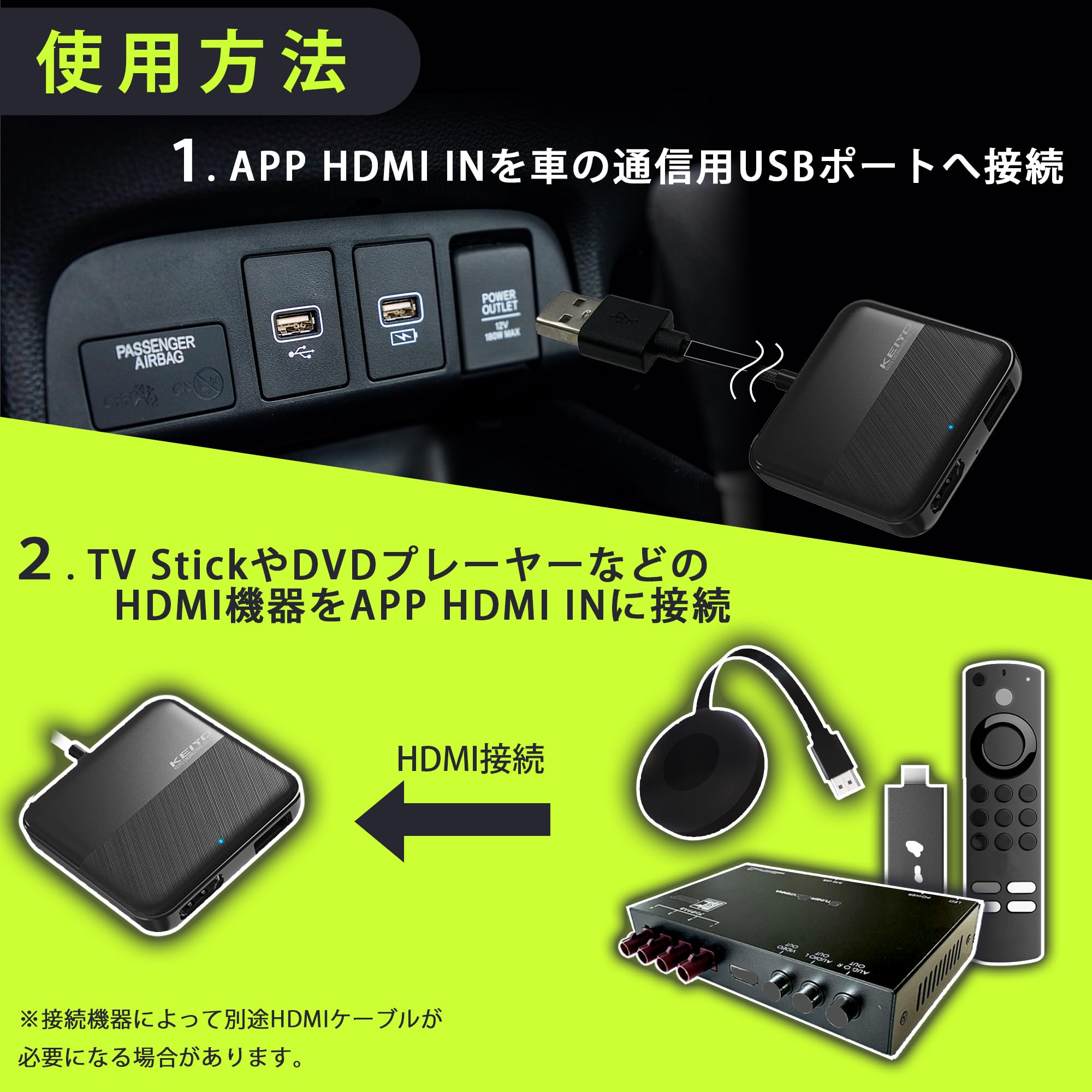 Amazon.co.jp: KEIYO【APP HDMI IN】 HDMI出力のTVstickや地デジ 