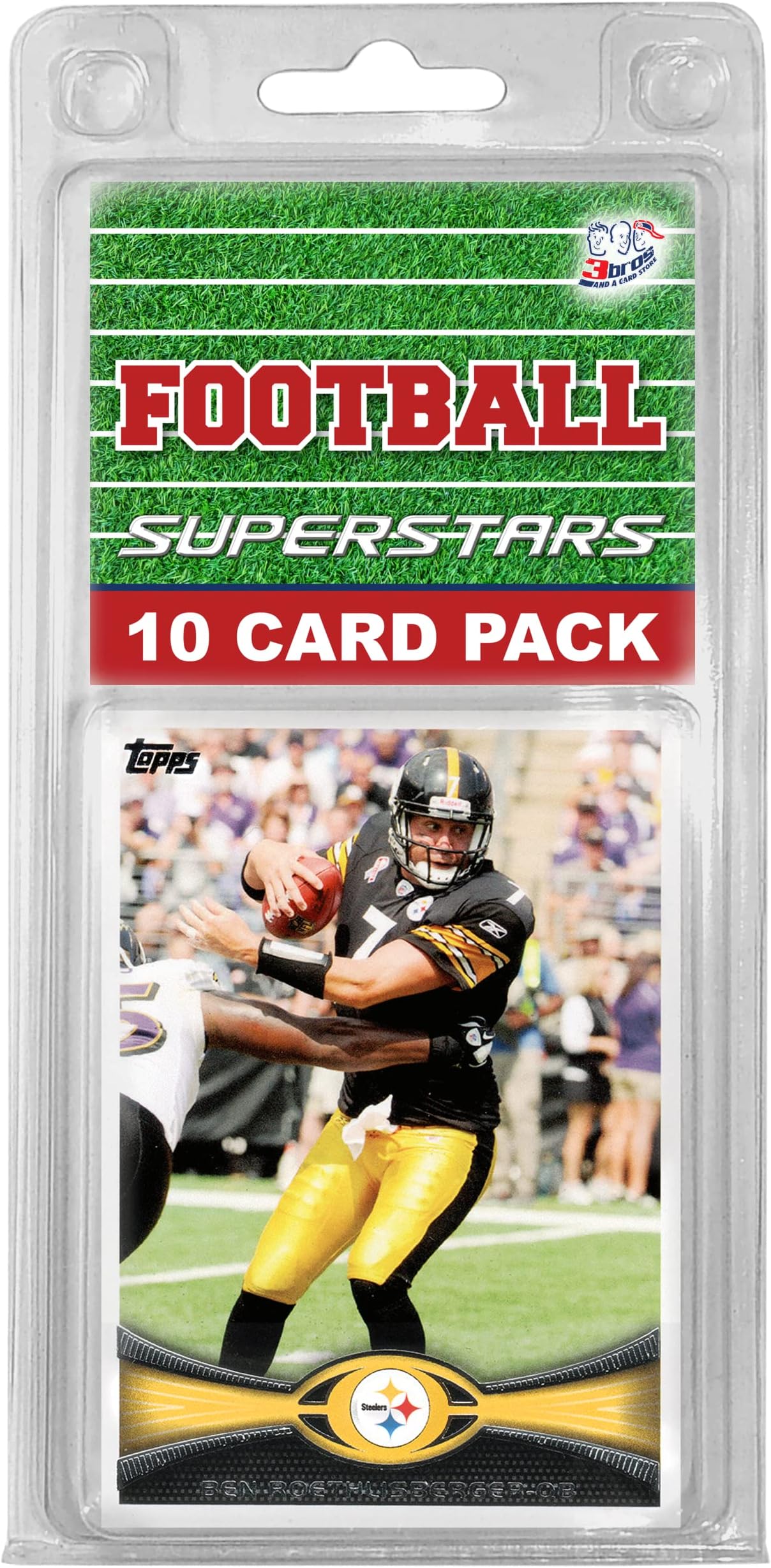 Pittsburgh Steelers- (10) Card Pack NFL Football Different Steeler Superstars Starter Kit! Comes in Souvenir Case! Great Mix of Modern & Vintage Players for the Super Steelers Fan! By 3bros