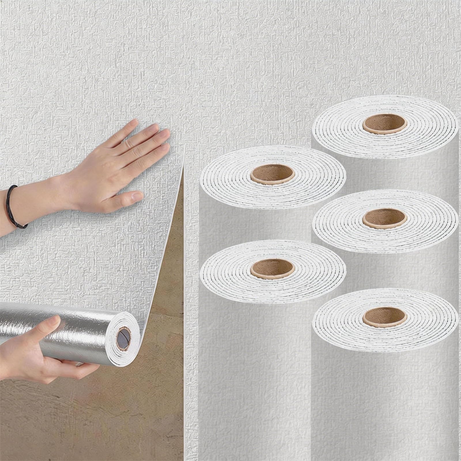 Papier peint isolant autocollant phonique et anti humidité pour rénovation murale