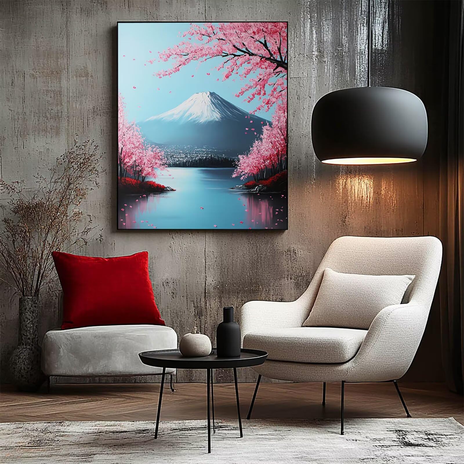 Góra Fuji Zestaw do malowania według numerów dla dorosłych 70 x 95 cm, ręczne malowanie na płótnie dla dzieci, malowanie według numerów z farbą akrylową i pędzlami do prezentu dla kobiet LSJ-1031