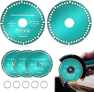 Paquete de 5 discos indestructibles para amoladora angular, hoja de sierra de corte multifuncional de 4 pulgadas/10cm 2.0 - Corta todo en segundos, se aplica a madera, plástico, metal y cerámica de