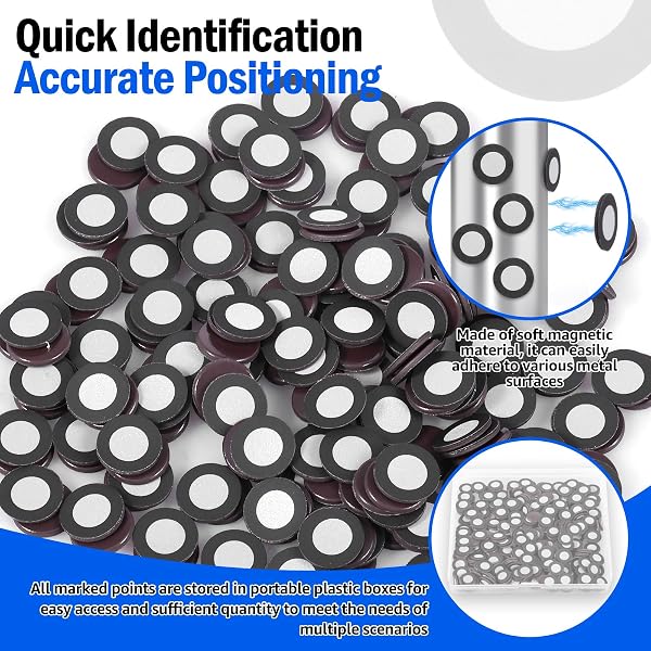 200/400 Stück 3D Scanner Marker Magnetisch,Magnetisches 3D Scanner,Innen 6,0 mm,Außen 10 mm,Tracking Punkt,Hochreflektierender Referenzpunkt,für Scannen(schwarz,200pcs) - 3