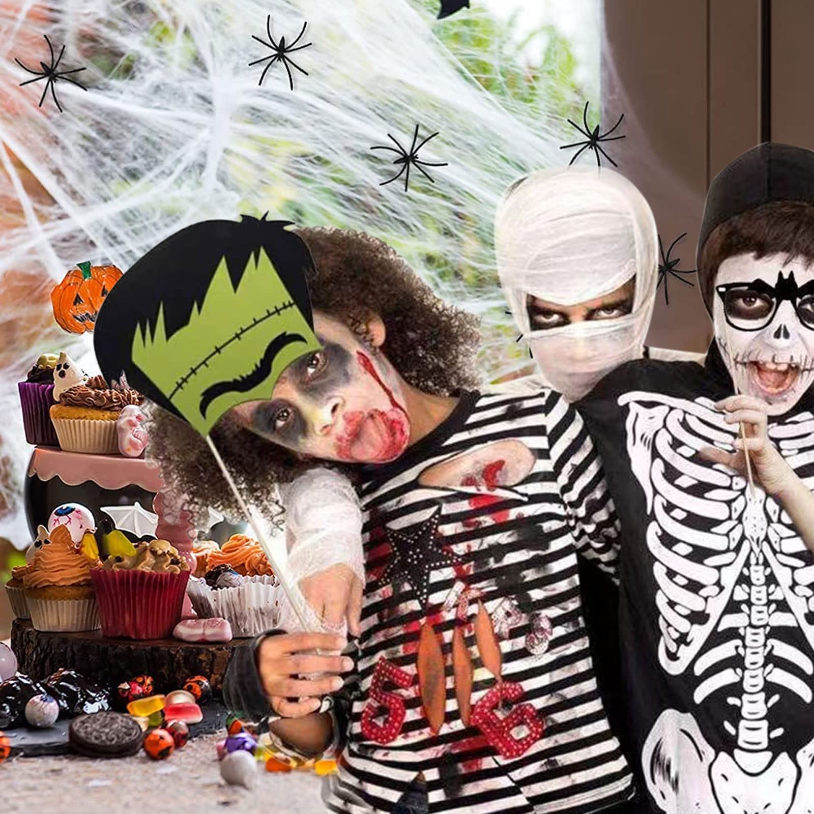 EMINGSKY Halloween-Dekoset – 29-teilig Mit Banner, Spinnen, Kürbissen & Cupcake-Toppern – Party-Deko Für Innen