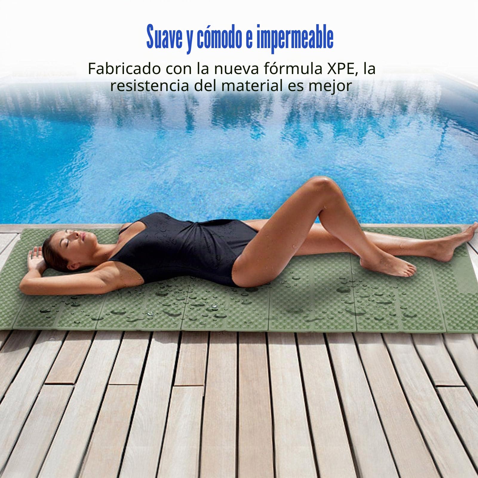 Akozon Esterilla de espuma para exteriores, plegable, para tienda de playa, impermeable, colchón, colchón, colchón, colchoneta plegable, ultraligera, para la playa, al aire libre, camping, camping,