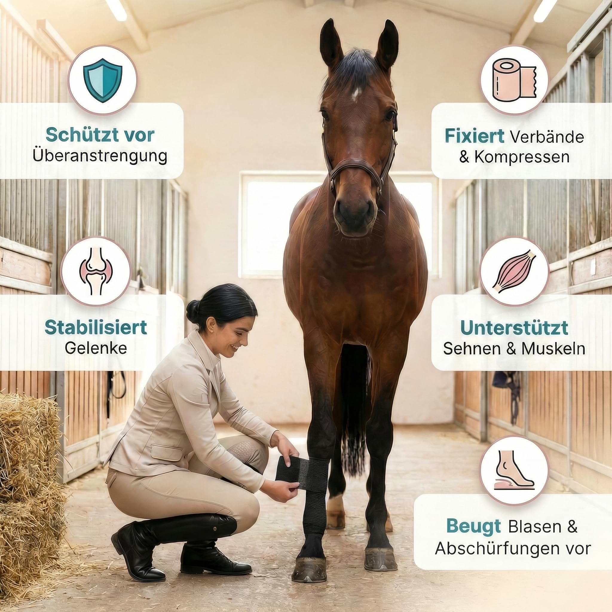 HUND IST KÖNIG selbstklebender Verband, elastische Binde 12x4,7m selbsthaftende Bandage, Haftbandage selbstklebend für Mensch & Tier, Fixierbinde - selbsthaftender Verband selbstklebend, Bandagen