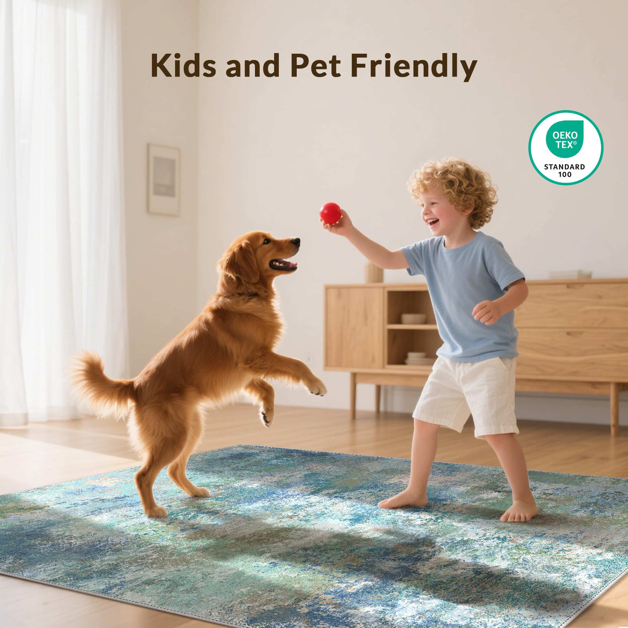 GENIMO Washable Bedroom Runner Rug 80x150cm, Soft Short Pile Non-Slip Carpet Runners, Durable - Image 4