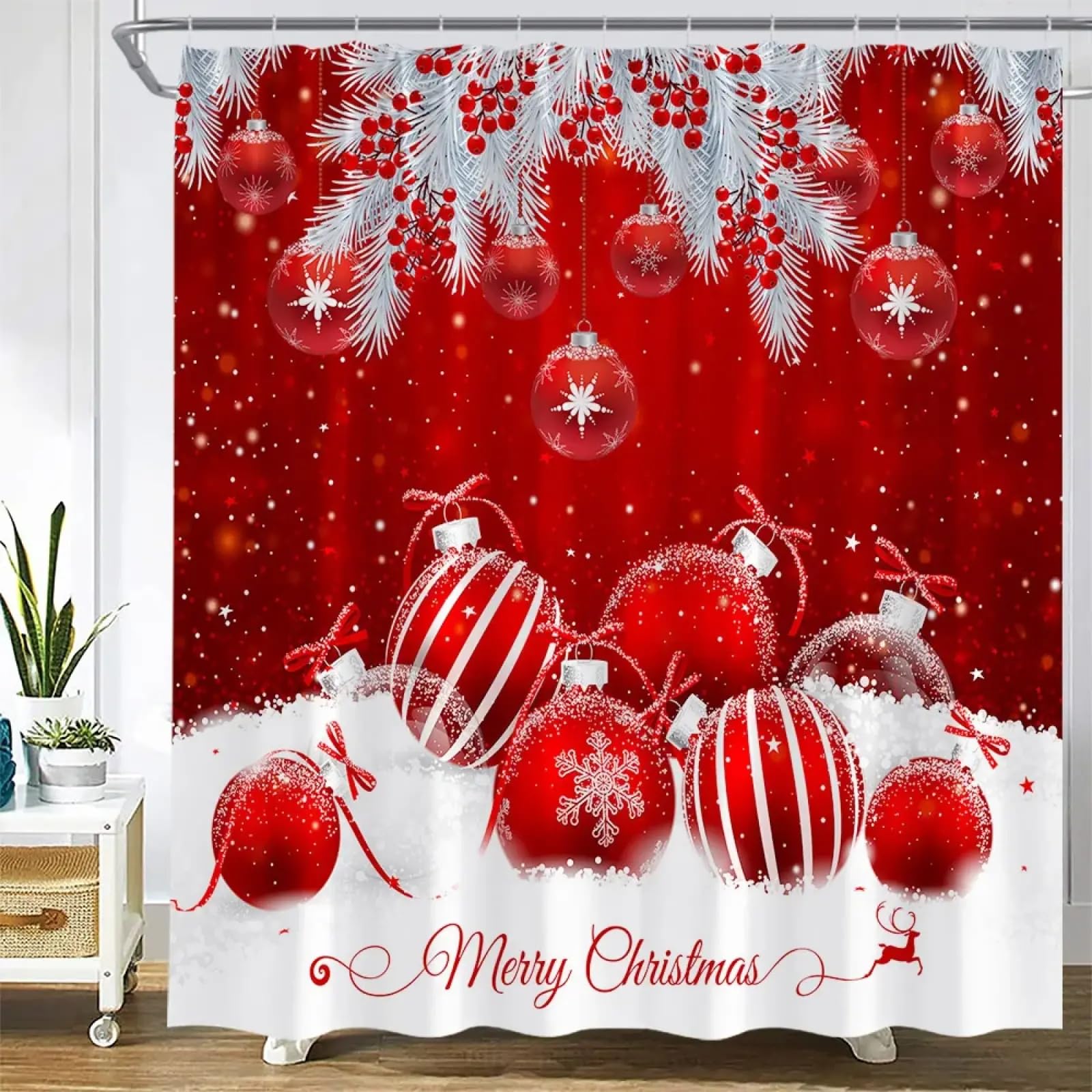 Rideau de douche de Noël pour retrouver la magie de votre enfance
